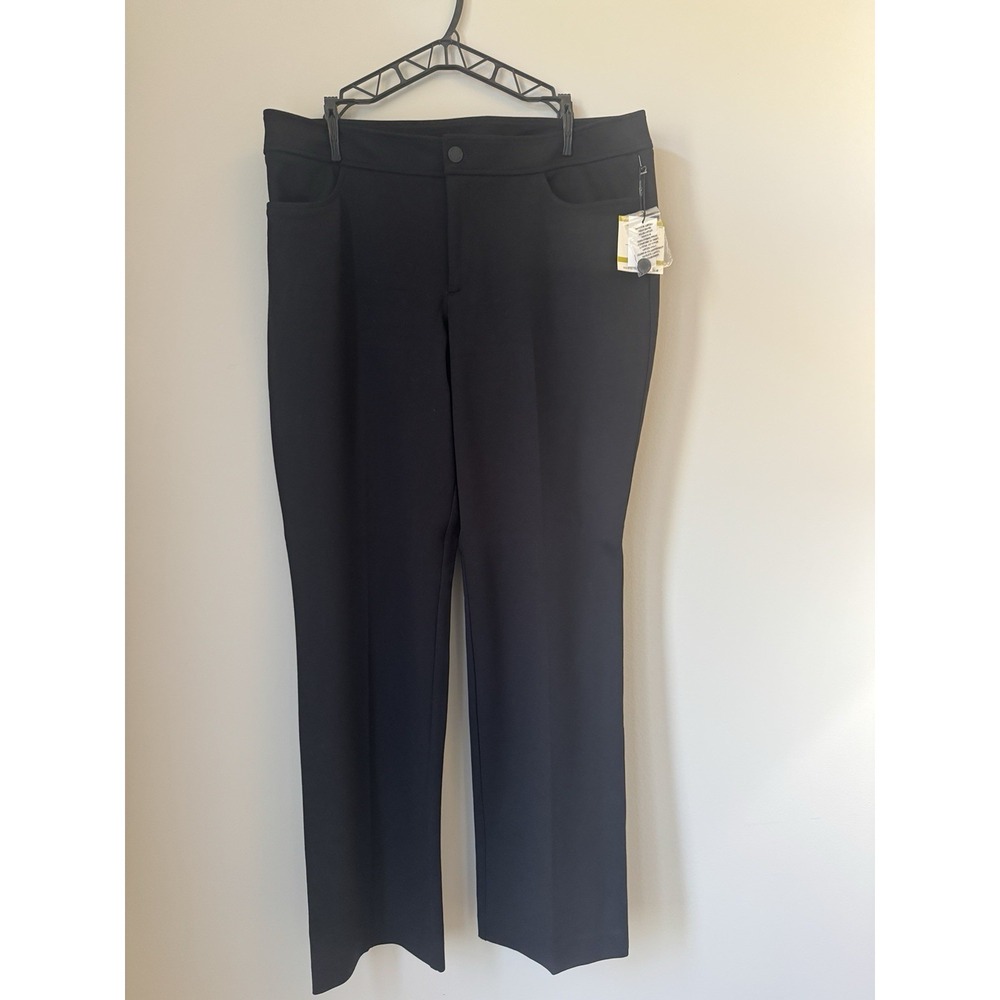 Anne Klein Womens 14 Black Stretch Dress Pants Career Straight Leg Trousers